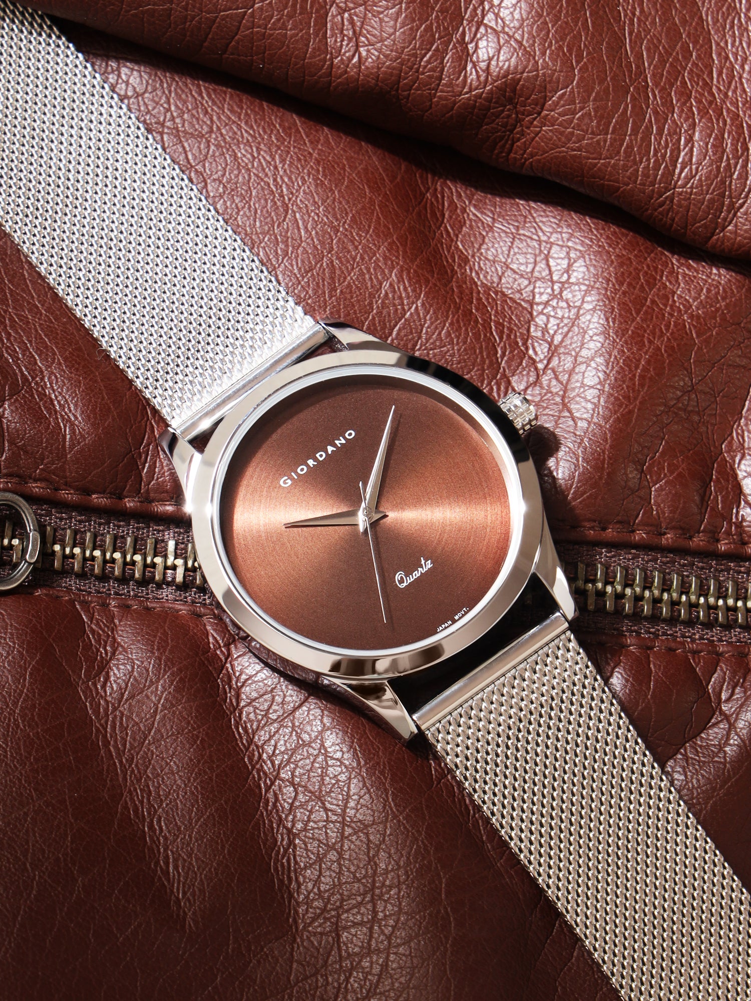 Giordano Analog Watch for Men Stylish Metal Strap| 3 Hands Mechanism with Water Resistant Wrist Watch | GZ-50111-11